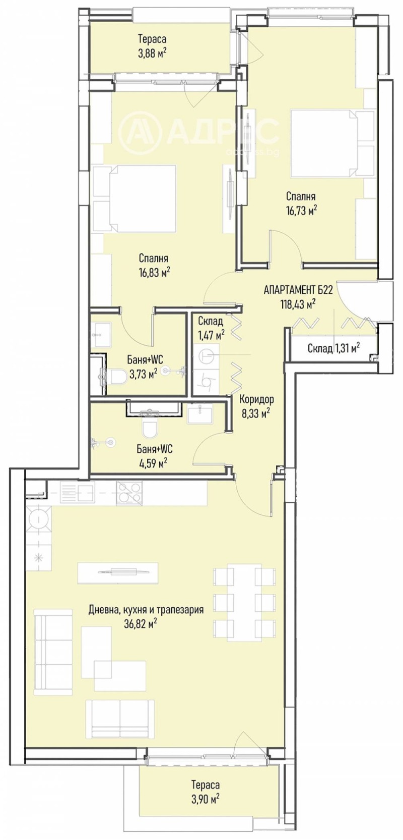 Satılık  2 yatak odası Sofia , Mladost 4 , 147 metrekare | 40760793 - görüntü [4]