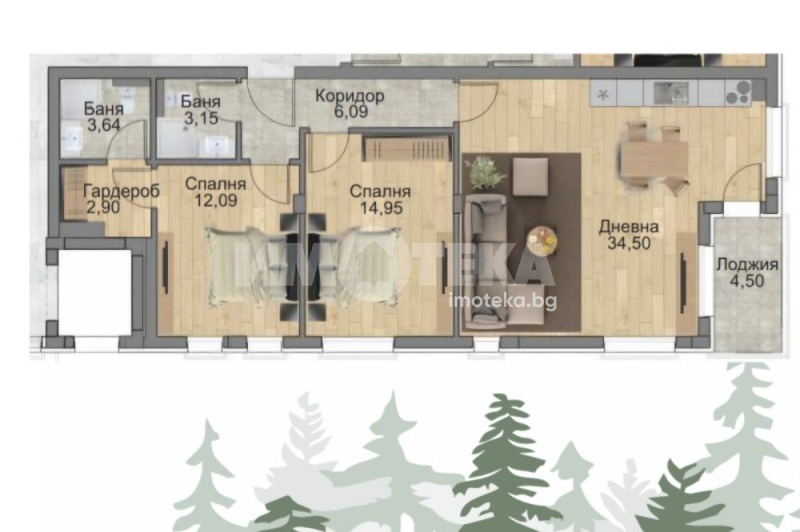 Na prodej  2 ložnice Sofia , Knjaževo , 112 m2 | 16122355
