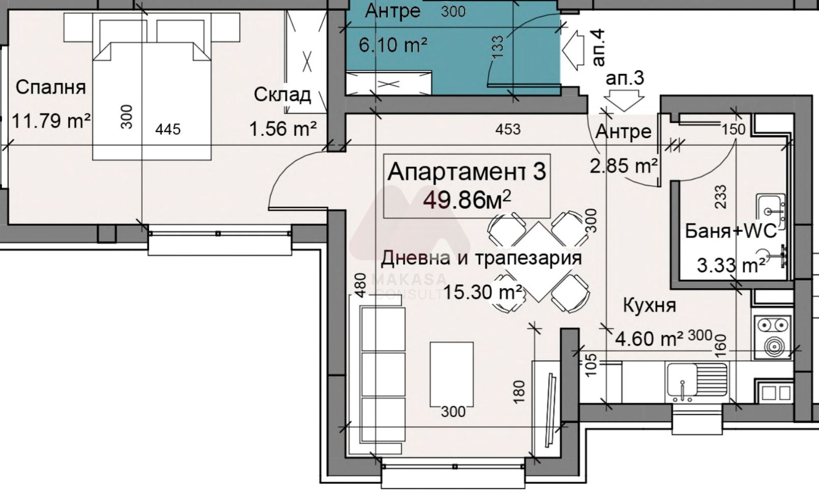 Продава 2-СТАЕН, гр. София, Драгалевци, снимка 3 - Апартаменти - 56071481