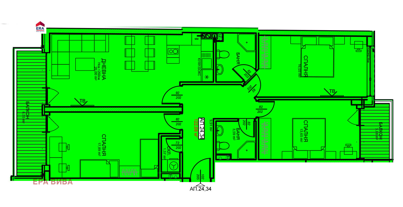 Продава 4-СТАЕН, гр. Благоевград, Широк център, снимка 3 - Апартаменти - 55023076