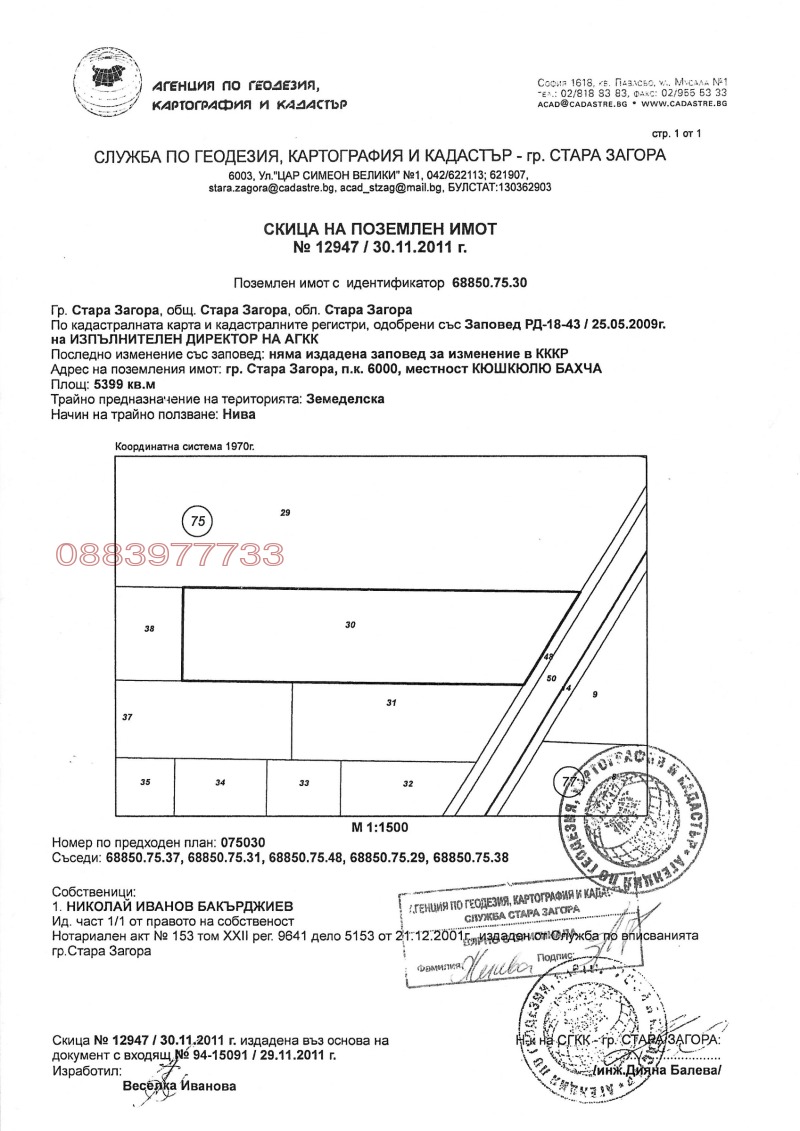 Продава ПАРЦЕЛ, гр. Стара Загора, Никола Петков, снимка 1 - Парцели - 48473865