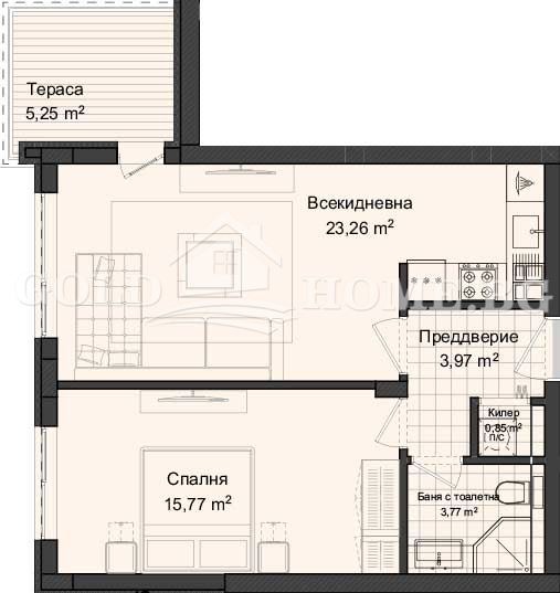 Zu verkaufen  1 Schlafzimmer Plowdiw , Gagarin , 74 qm | 26072683 - Bild [2]