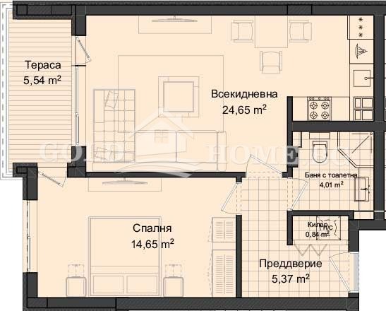 Zu verkaufen  1 Schlafzimmer Plowdiw , Gagarin , 74 qm | 26072683 - Bild [4]