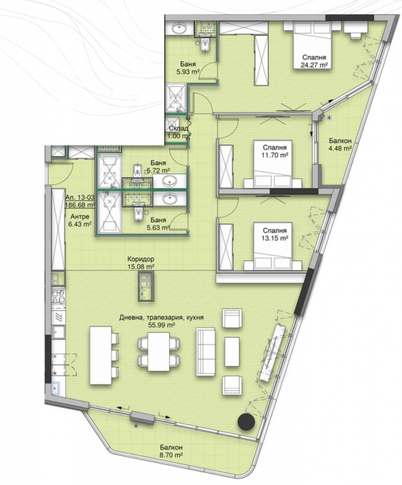 Satılık  3+ yatak odası Sofia , Krastova vada , 228 metrekare | 63146926 - görüntü [3]