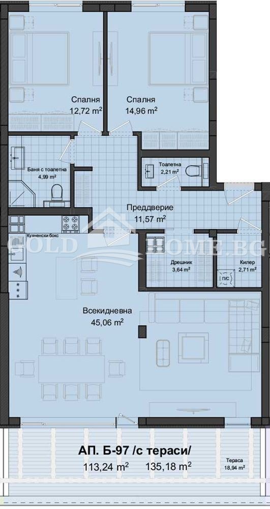 Myytävänä  2 makuuhuonetta Plovdiv , Gagarin , 92 neliömetriä | 93796686 - kuva [10]