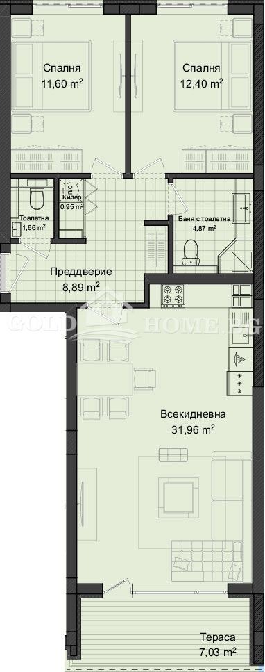 Myytävänä  2 makuuhuonetta Plovdiv , Gagarin , 92 neliömetriä | 93796686 - kuva [4]