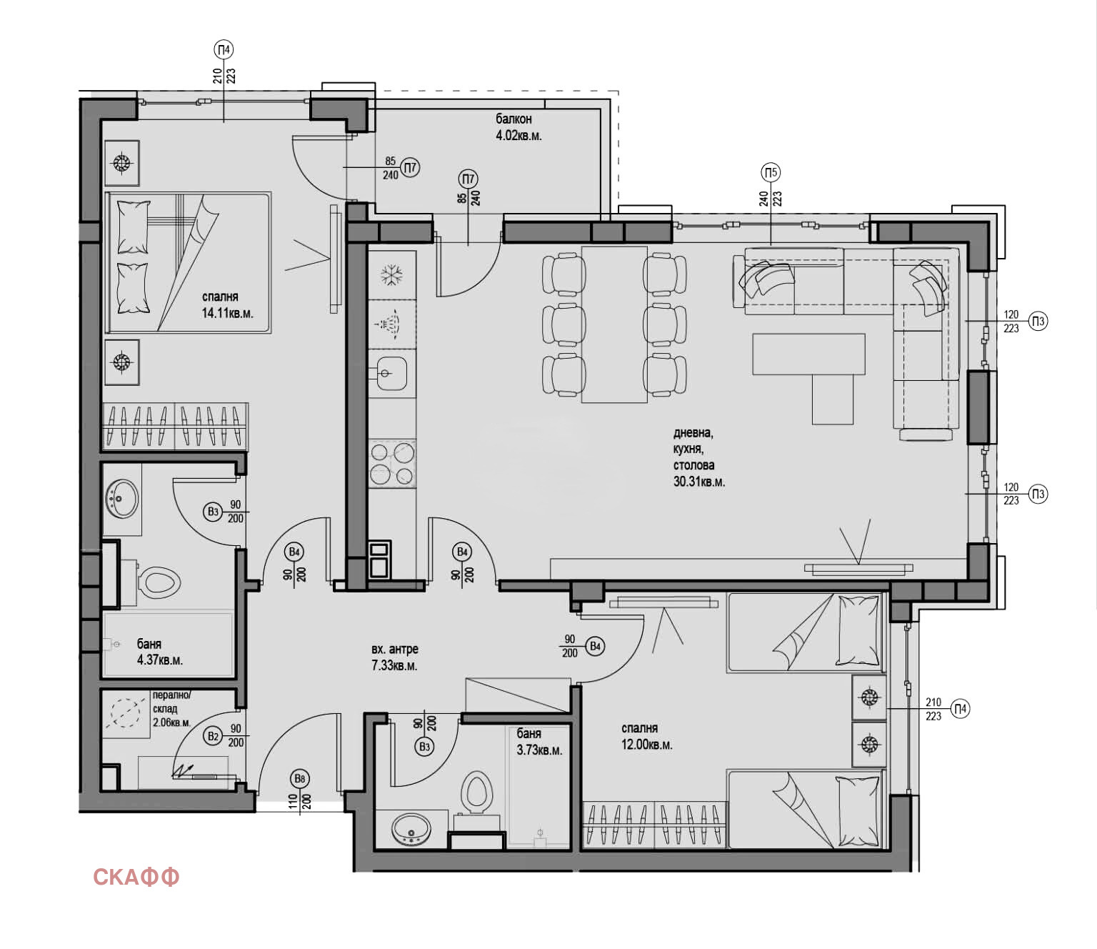 Продава 3-СТАЕН, гр. Пловдив, Христо Смирненски, снимка 4 - Апартаменти - 56247216