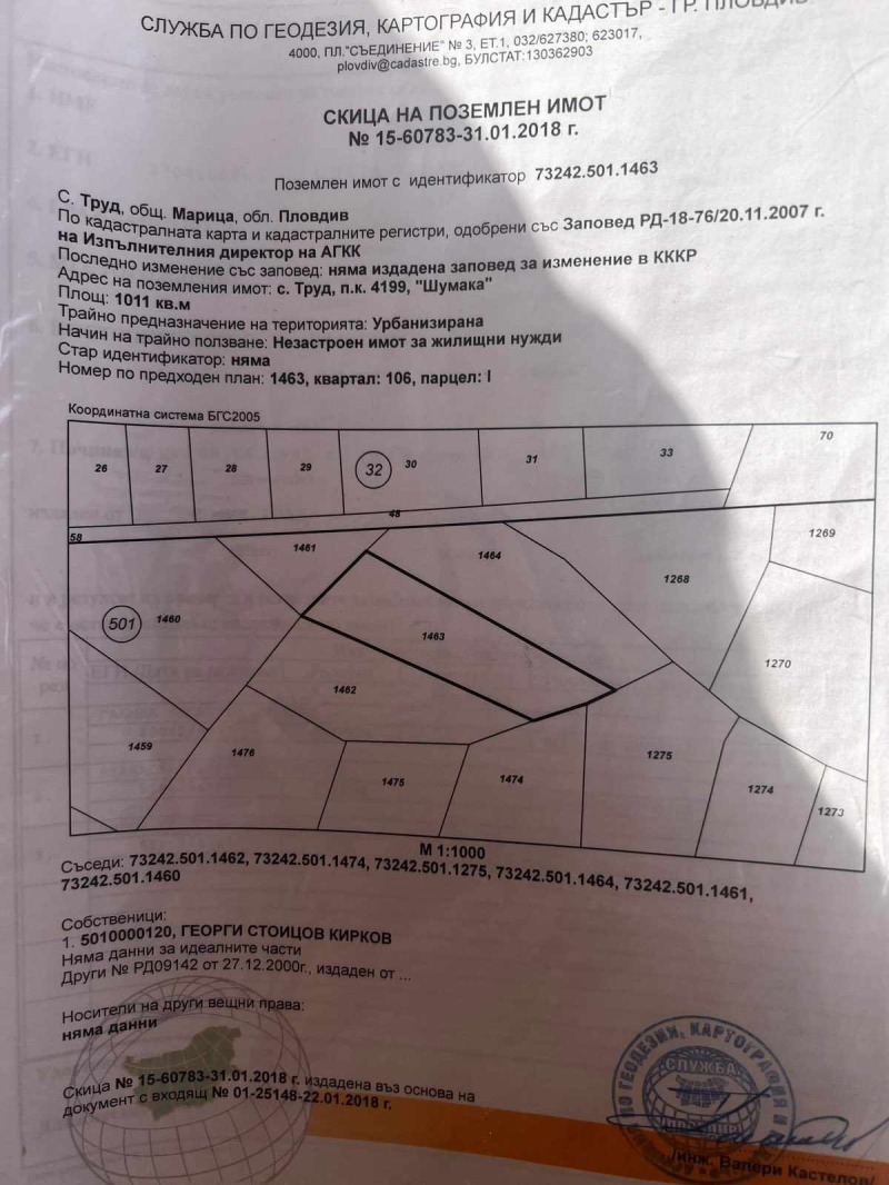 Zu verkaufen  Handlung region Plowdiw , Trud , 1011 qm | 19545775 - Bild [3]