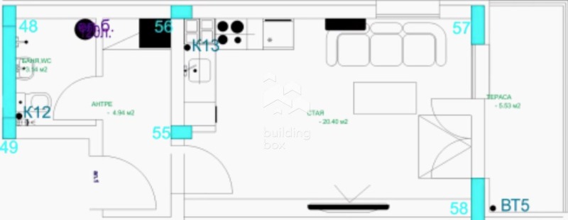 In vendita  Studio Plovdiv , Mladegki Halm , 53 mq | 88361332