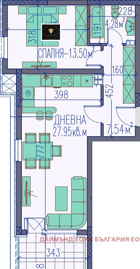 Till salu  1 sovrum Plovdiv , Trakija , 95 kvm | 23390567 - bild [2]