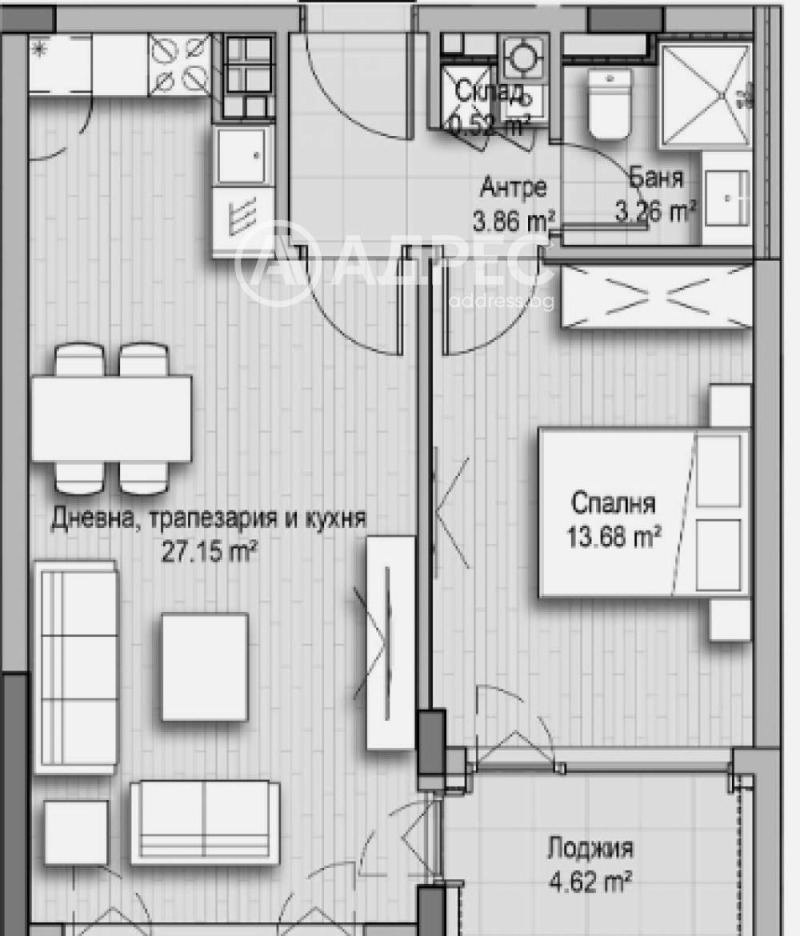 На продаж  1 спальня София , Хладилника , 76 кв.м | 62342372