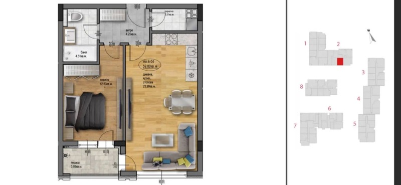 Продава  2-стаен град Пловдив , Остромила , 72 кв.м | 92309875 - изображение [6]