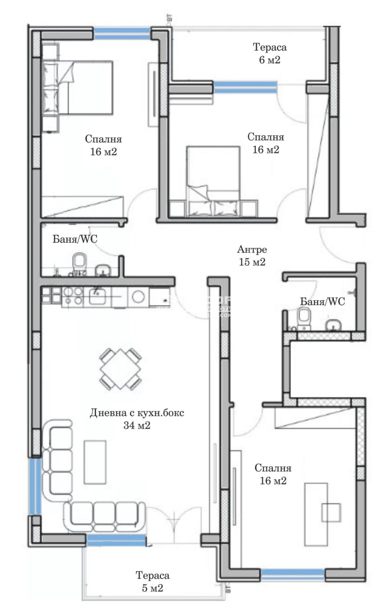 Na prodej  3+ ložnice Plovdiv , Mladežki Chalm , 150 m2 | 88276522 - obraz [2]