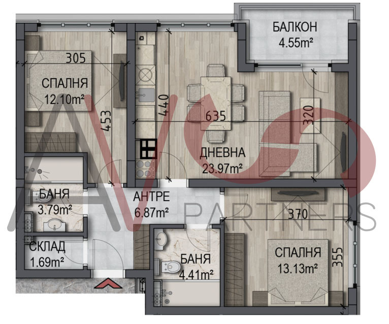 Till salu  2 sovrum Sofia , Ovtja kupel , 103 kvm | 50109648 - bild [5]