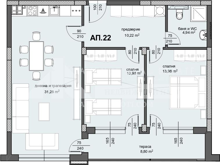 Te koop  2 slaapkamers Plovdiv , Tsentar , 122 m² | 25852301 - afbeelding [2]