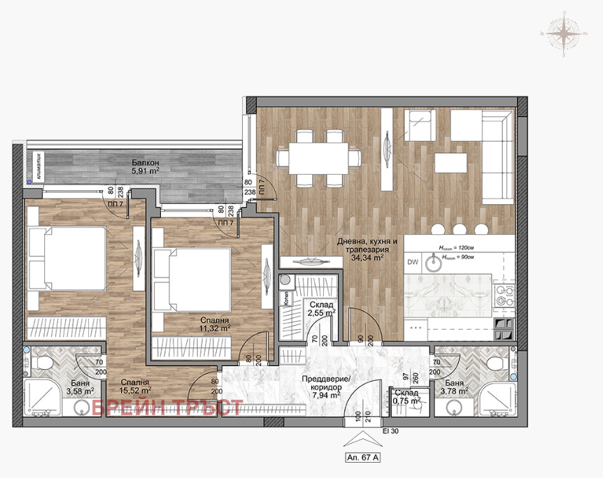 Продава 3-СТАЕН, гр. София, Младост 4, снимка 2 - Апартаменти - 54289235