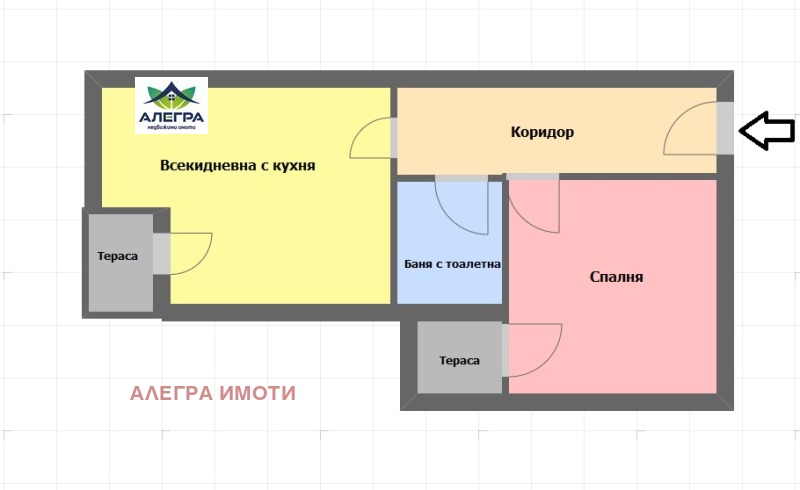 Till salu  1 sovrum Pazardjik , Mladost , 62 kvm | 36603969 - bild [2]