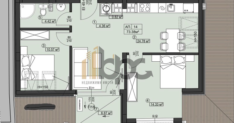 Myytävänä  2 makuuhuonetta Sofia , Levski , 93 neliömetriä | 83992711 - kuva [3]