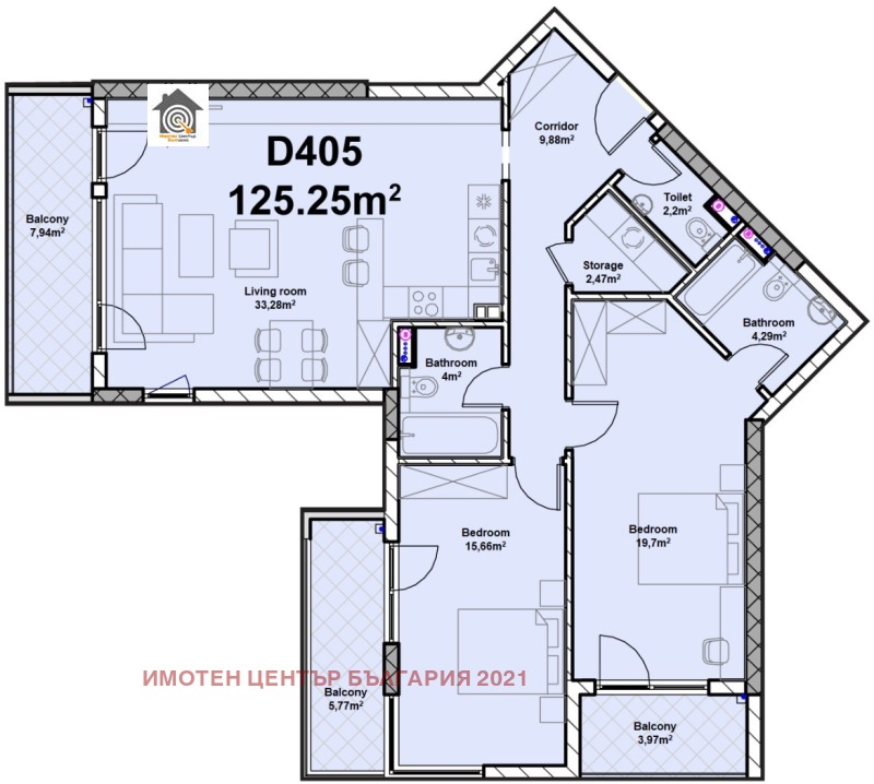 Продава 3-СТАЕН в град София, Полигона - 149 кв.м / 379 077 € » 741 410.17 лв., ИМОТЕН ЦЕНТЪР БЪЛГАРИЯ 2021