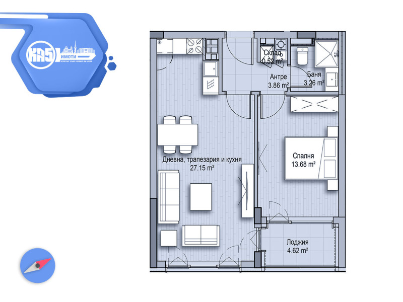 En venta  1 dormitorio Sofia , Vitosha , 76 metros cuadrados | 61220900 - imagen [2]