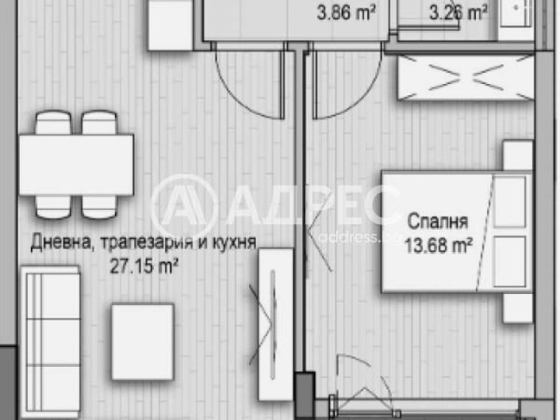 Продается  1 спальня София , Хладилника , 76 кв.м | 34758345