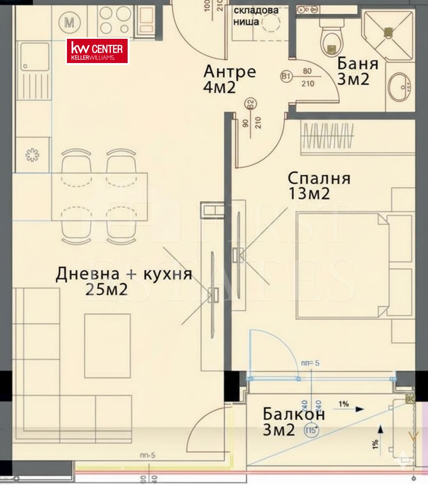 Продава 2-СТАЕН, гр. София, Модерно предградие, снимка 2 - Апартаменти - 53981656