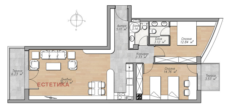 De vânzare  2 dormitoare Sofia , Oboriște , 121 mp | 53484242