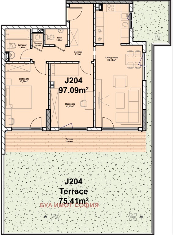 Продава 3-СТАЕН, гр. София, Полигона, снимка 8 - Aпартаменти - 49324779