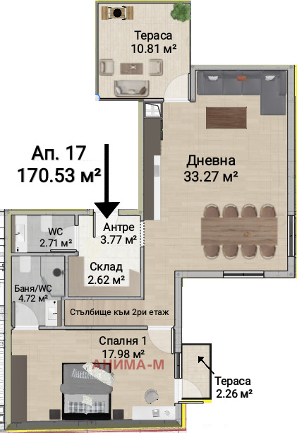Продава  Мезонет град София , Зона Б-19 , 171 кв.м | 87329498