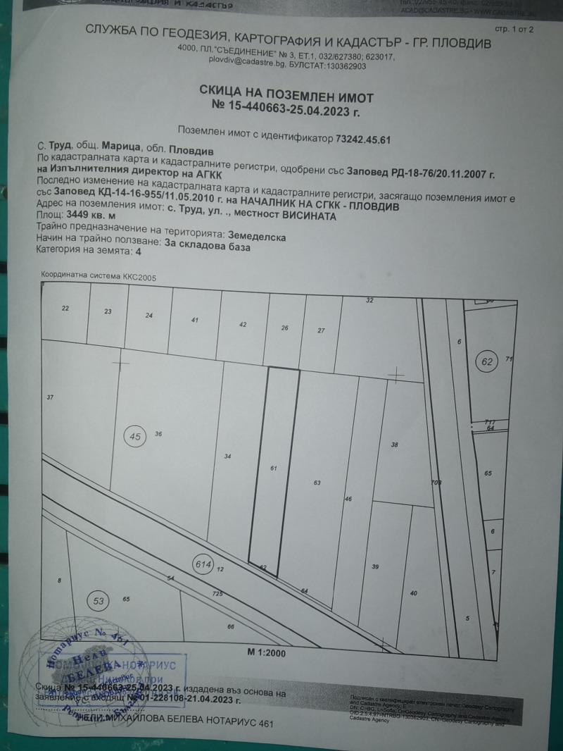 Til salg  Grund region Plovdiv , Trud , 3500 kvm | 79643300