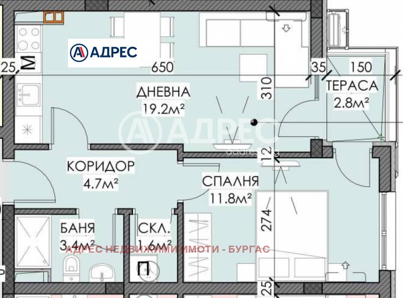 Продава  2-стаен град Бургас , Сарафово , 61 кв.м | 79696620 - изображение [4]