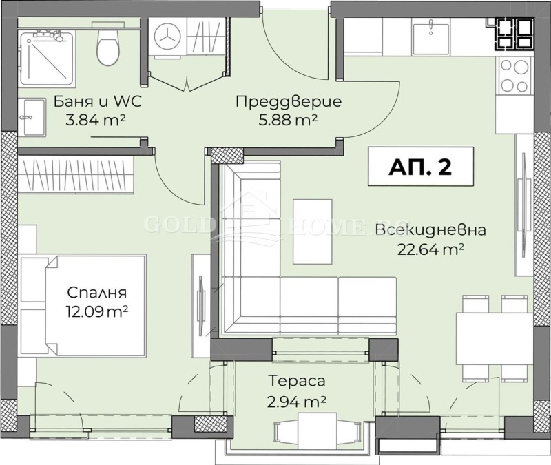 Till salu  1 sovrum Plovdiv , Hristo Smirnenski , 67 kvm | 82543173 - bild [5]