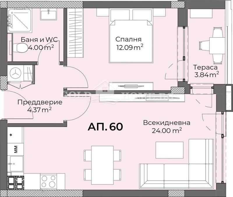 Till salu  1 sovrum Plovdiv , Hristo Smirnenski , 67 kvm | 82543173 - bild [7]
