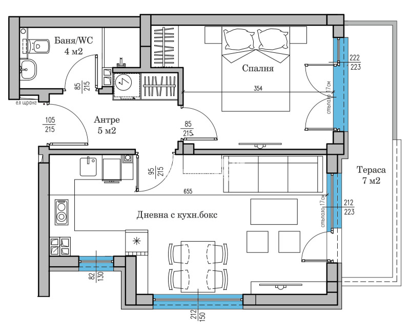 Продается  1 спальня Пловдив , Център , 74 кв.м | 21757844 - изображение [5]