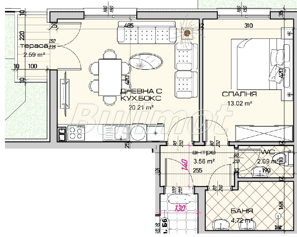 Продава 2-СТАЕН, гр. Варна, Виница, снимка 2 - Апартаменти - 54054930