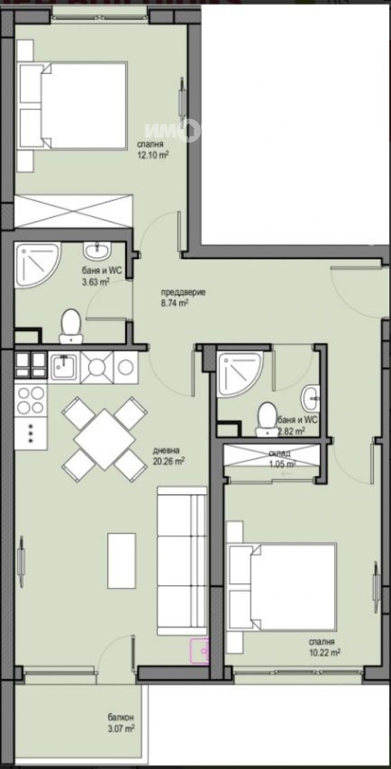 Продава 3-СТАЕН, гр. София, Красна поляна 2, снимка 1 - Aпартаменти - 47074550