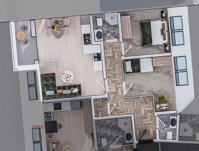 Продава 3-СТАЕН в град София, Стрелбище - 98 кв.м / 281 000 € » 549 588.23 лв., ИМЕЯ