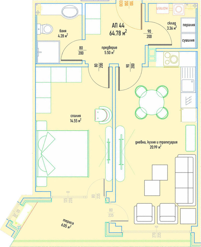 En venta  1 dormitorio Sofia , Malinova dolina , 73 metros cuadrados | 99811003 - imagen [5]