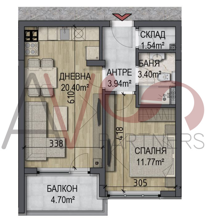 Satılık  1 yatak odası Sofia , Ovça kupel , 65 metrekare | 79448466 - görüntü [4]