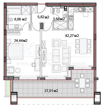 Продаја  1 спаваћа соба Варна , к.к. Сланчев ден , 151 м2 | 87252150 - слика [10]