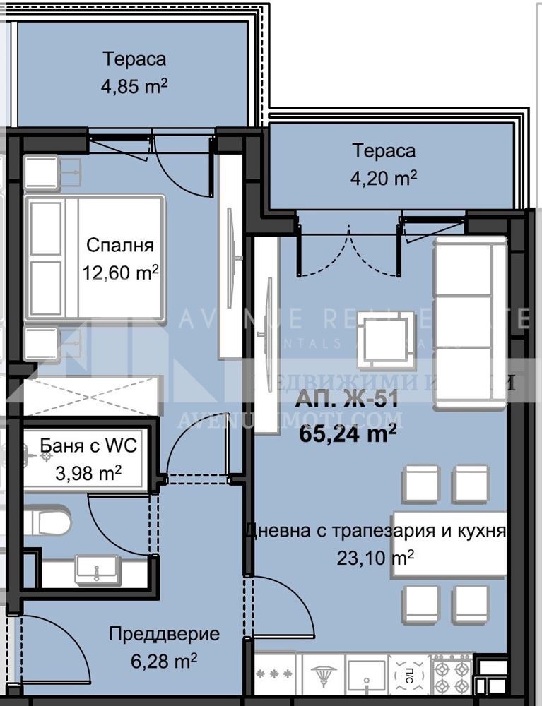 Till salu  1 sovrum Plovdiv , Hristo Smirnenski , 83 kvm | 67217440 - bild [5]