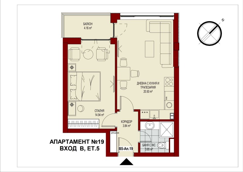 Продаја  1 спаваћа соба Софија , Сердика , 65 м2 | 78036654 - слика [10]
