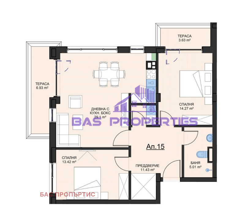 Zu verkaufen  2 Schlafzimmer Sofia , Malinowa dolina , 118 qm | 46751971