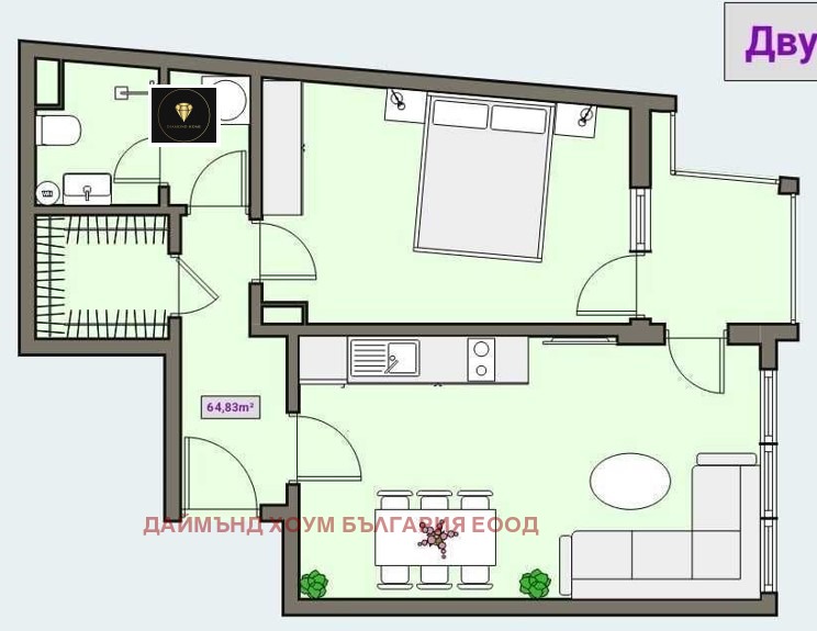 For Sale  1 bedroom Plovdiv , Tsentar , 65 sq.m | 88678278 - image [2]