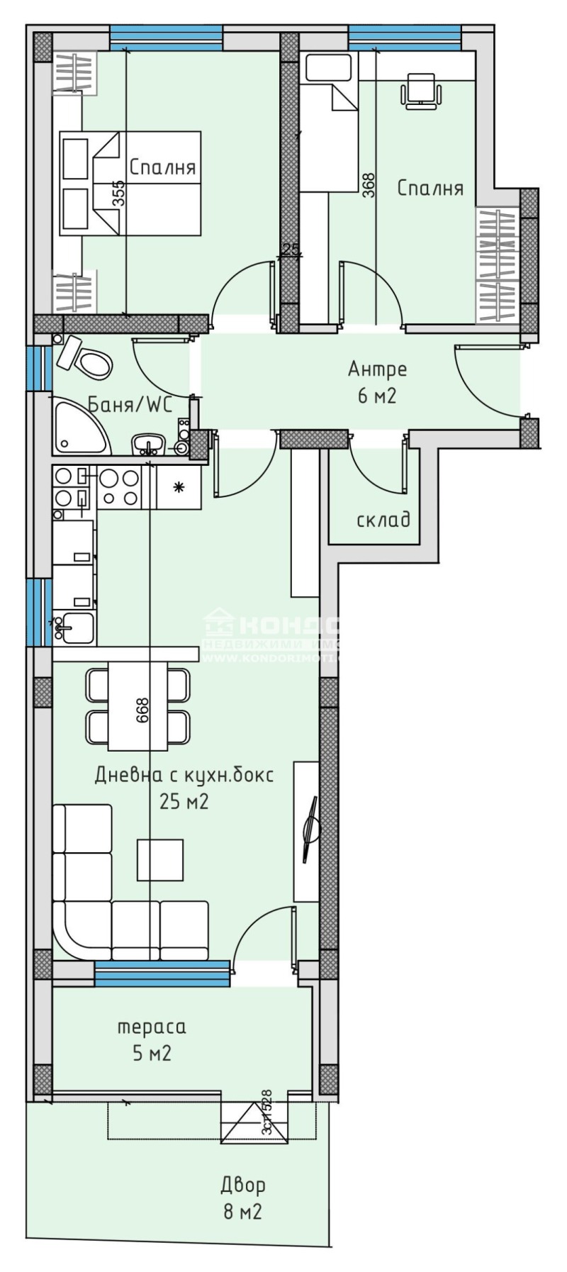 Till salu  2 sovrum Plovdiv , Vastanitjeski , 92 kvm | 78221141 - bild [3]