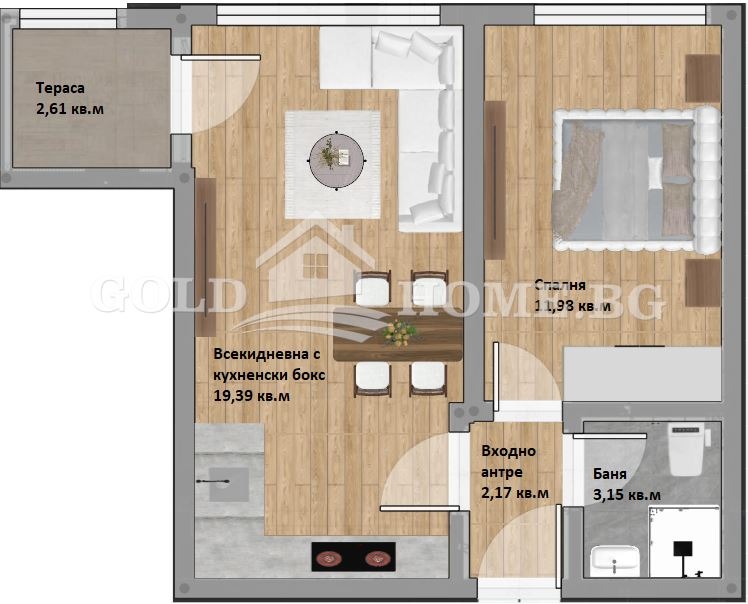 Zu verkaufen  1 Schlafzimmer Plowdiw , Hristo Smirnenski , 56 qm | 23475914 - Bild [2]