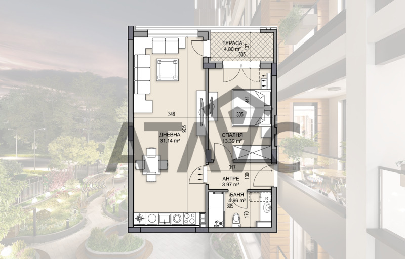 Продава 2-СТАЕН в град Пловдив, Гагарин - 80 кв.м / 111 100 € » 217 292.71 лв., АТЛАС НЕДВИЖИМИ ИМОТИ