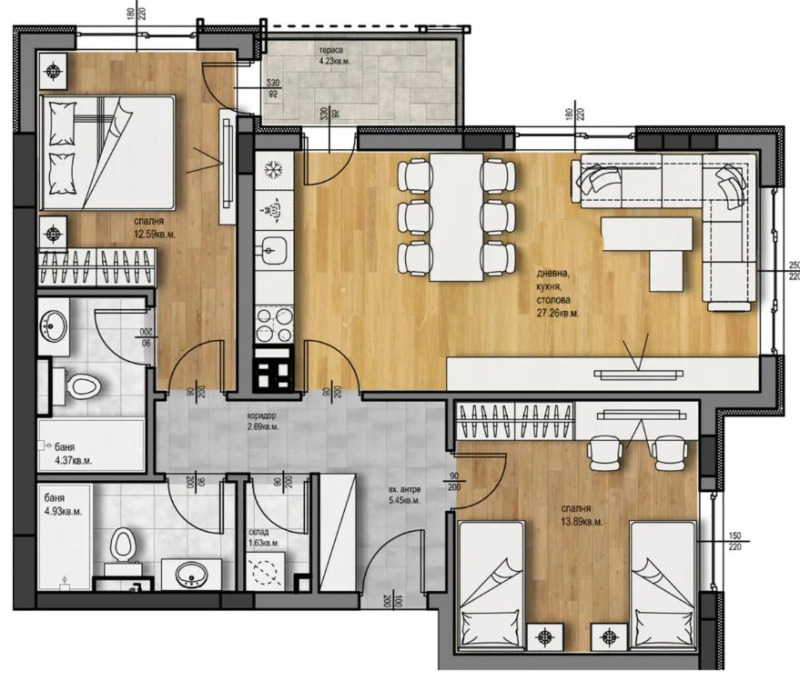 Продава 3-СТАЕН, гр. Пловдив, Христо Смирненски, снимка 2 - Aпартаменти - 47341186