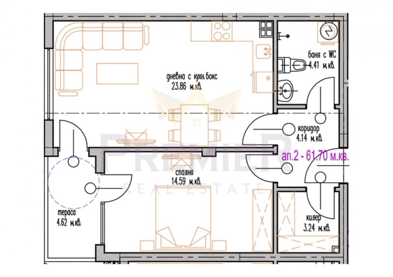 Zu verkaufen  1 Schlafzimmer Warna , m-t Gorna Traka , 68 qm | 69527861 - Bild [4]