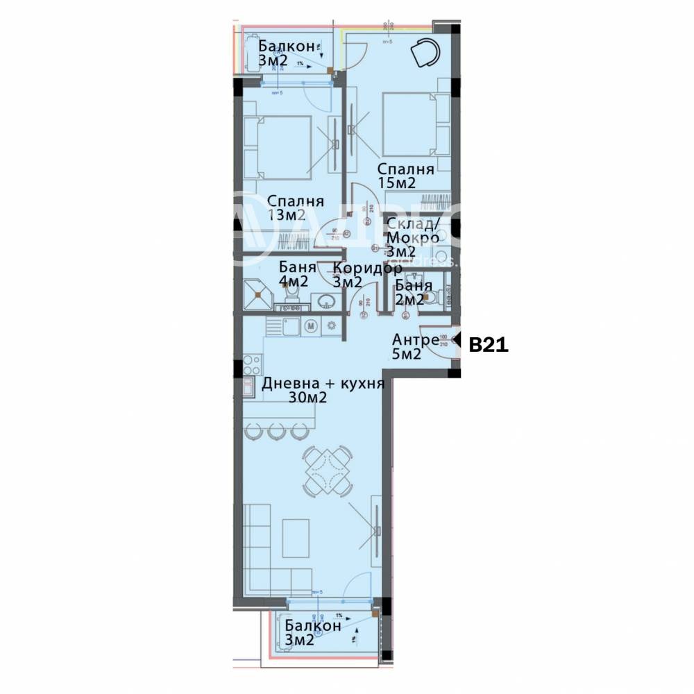 Продава 3-СТАЕН, гр. София, Модерно предградие, снимка 4 - Апартаменти - 55043870